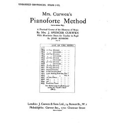 Mrs Curwen's Pianoforte Method Unbarred Sentences Steps I-VI