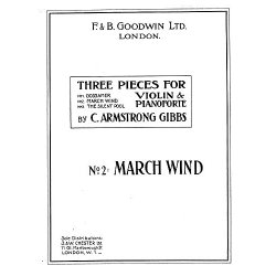 Armstrong Gibbs March Wind (No.2 Of Three Pieces) Violin/Piano