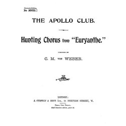 Weber Hunting Chorus Ttbb Tonic Solfa