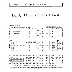 Mendelssohn Lord, Thou Alone Art God Satb Tonic Solfa