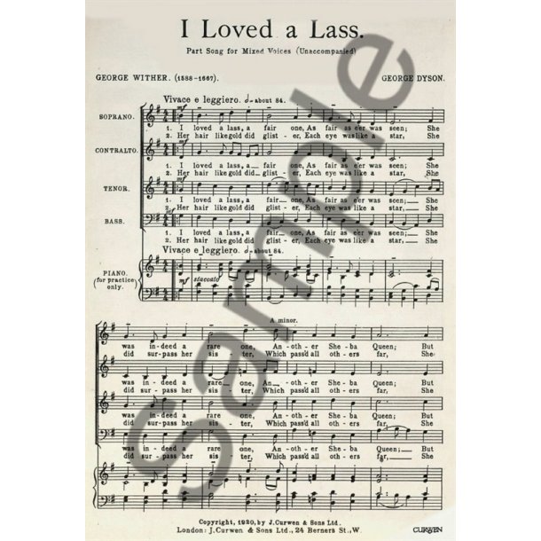 George Dyson: I Loved A Lass