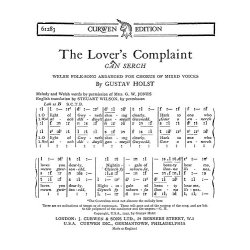 Holst: The Lover's Complaint SATB