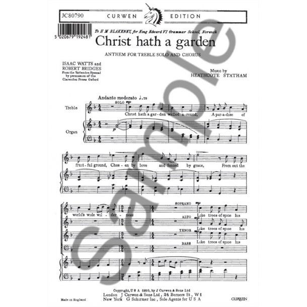 Heathcote Statham: Christ Hath A Garden