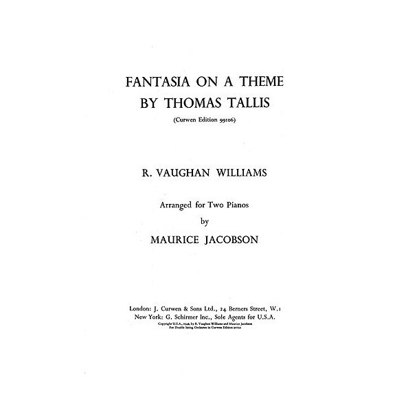 Ralph Vaughan Williams: Fantasia On A Theme By Thomas Tallis (2 Pianos)