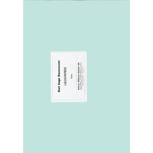 Karl Aage Rasmussen: Liederkreis (Score)