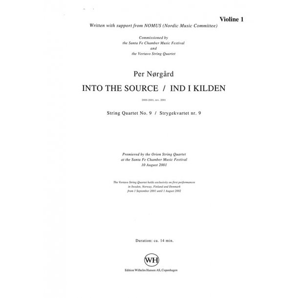 Per Nrgrd: String Quartet No.9 - Into The Source (parts)