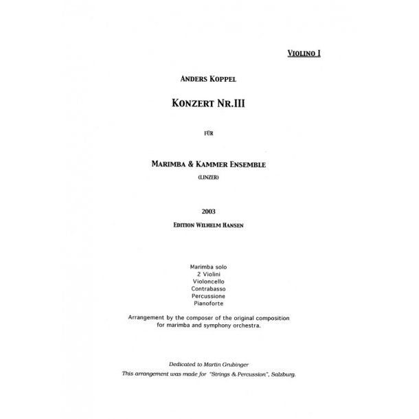 Koppel Concerto No.3 Marimba Pts Cha