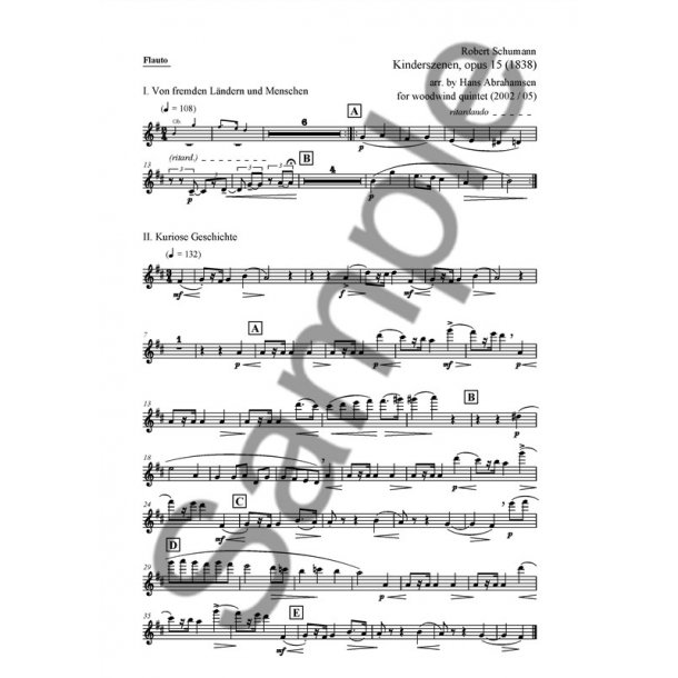 Robert Schumann: Kinderszenen (Arr. Hans Abrahamsen) Parts