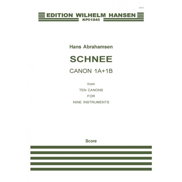 HANS ABRAHAMSEN SCHNEE, CANONS 1A+1B SC
