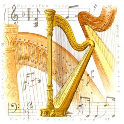 Little Snoring Gifts: Fridge Magnet - Harp