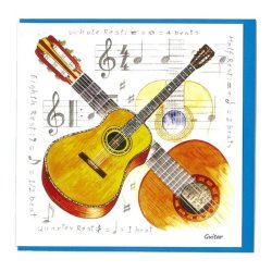 Little Snoring Gifts: Notelets Pack Of Five &ndash; Acoustic Guitar Design