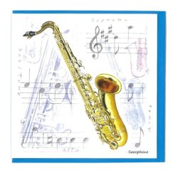 Little Snoring Gifts: Notelets Pack Of Five &ndash; Saxophone Design