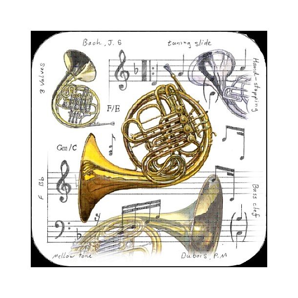 Little Snoring Gifts: French Horn Coasters - Pack Of 4