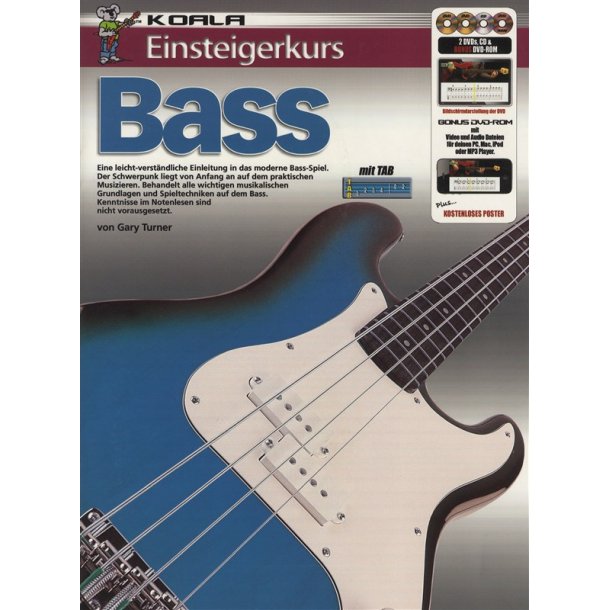 Einsteigerkurs Bass Bgtr Bk/Cd/Dvd