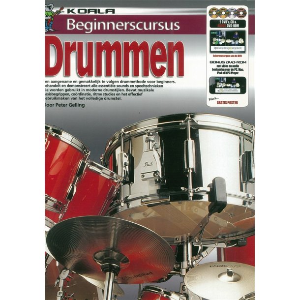 Peter Gelling: Beginnerscursus Drummen (Book/CD/2 DVDs/DVD-ROM)