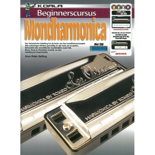 Beginnerscursus: Mondharmonica (Dutch) (Book/CD/2 DVDs/DVD-ROM)