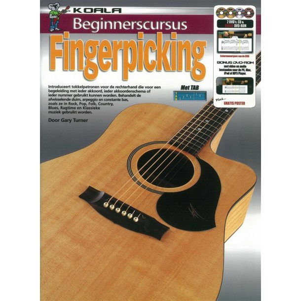 Gary Turner: Beginnerscursus Fingerpicking (Book/CD/2 DVDs/DVD-ROM)