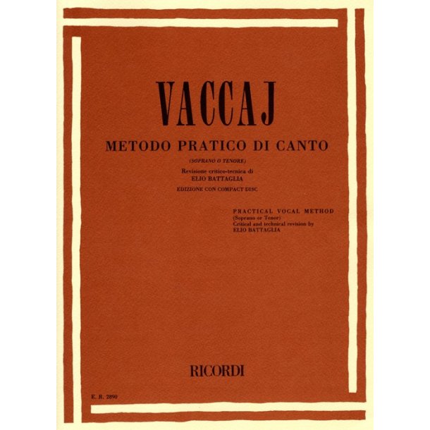 Nicola Vaccai: Practical Vocal Method (Mezzo-Soprano Baritone)