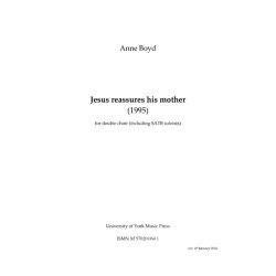 Anne Boyd: Jesus Reassures His Mother (Choral Score)