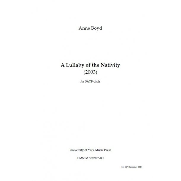 Anne Boyd: A Lullaby of the Nativity