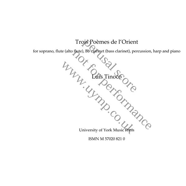 Lu&iacute;s Tinoco: Tr&ecirc;s Po&egrave;mes do l?Oriente (Three Poems From The East)