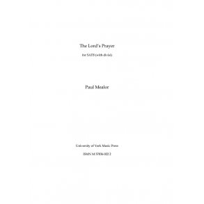 Paul Mealor: The Lord's Prayer (Score)