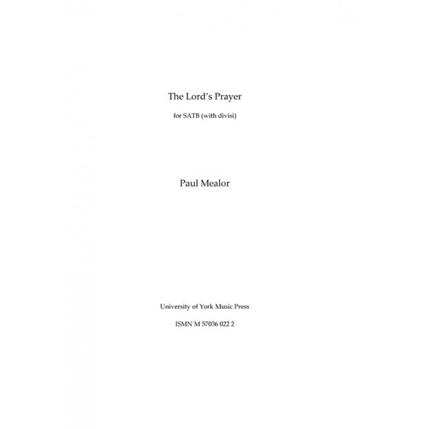 Paul Mealor: The Lord's Prayer (Score)