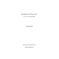 Anne Boyd: Revelations Of Divine Love (Vocal Score)