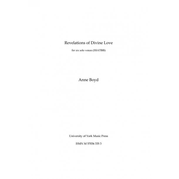 Anne Boyd: Revelations Of Divine Love (Vocal Score)