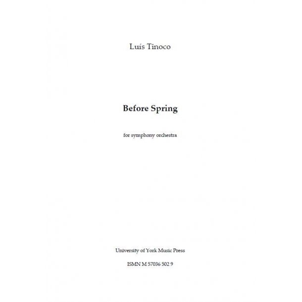 Lus Tinoco: Before Spring (Study Score)
