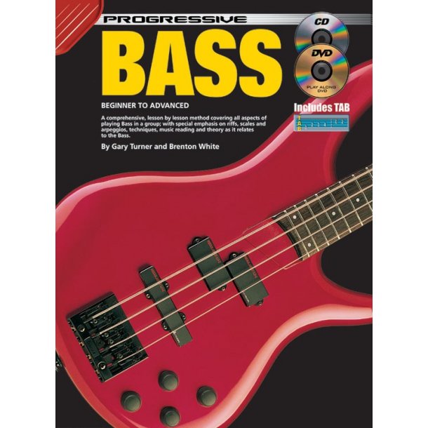 Progressive Bass Bgtr Bk/Cd/Dvd