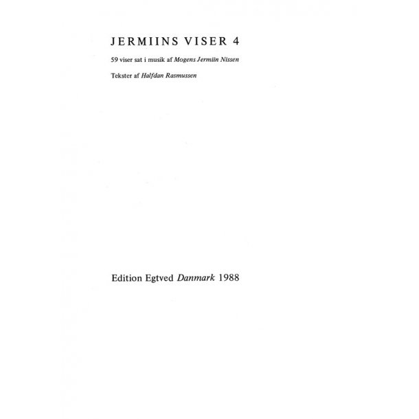 Mogens Jermiin Nissen: Jermiins Viser 4 (Songbook)