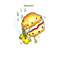 Mildew Design: Saxoscone! - Greeting Card