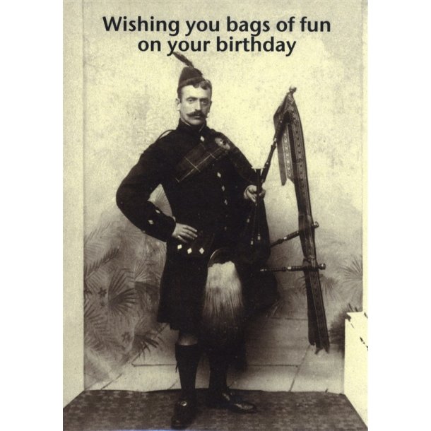 Mildew Design: Wishing You Bags Of Fun On Your Birthday - Greeting Card