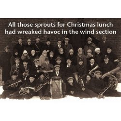 Music Christmas Card: All Those Sprouts Had Wreaked Havoc In The Wind Section