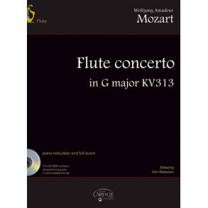 MOZART WOLFGANG AMADEUS FLUTE CONCERTO KV313 BK/CD