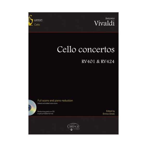 VIVALDI ANTONIO CELLO CONCERTOS RV401/RV424 BK/CD