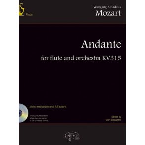 MOZART WOLFGANG AMADEUS ANDANTE FLUTE & ORCH K315 BK/CD