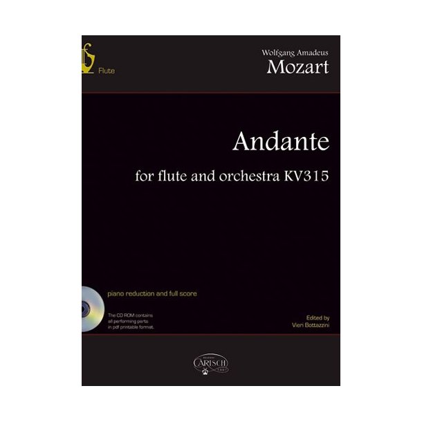 MOZART WOLFGANG AMADEUS ANDANTE FLUTE & ORCH K315 BK/CD