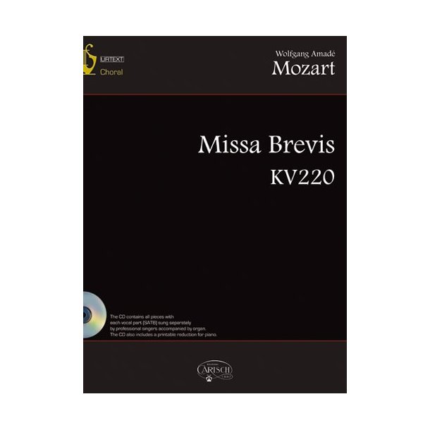 MOZART WOLFGANG AMADEUS MISSA BREVIS KV220 BK/CD