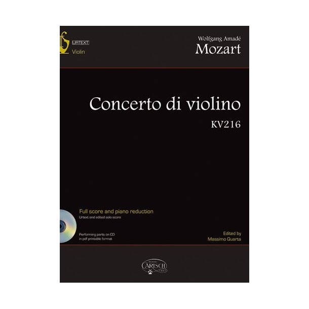 MOZART WOLFGANG AMADEUS VIOLIN CONCERTO VLN KV216 BK/CD