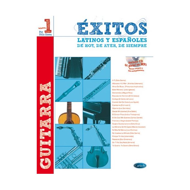 SIERRA F EXITOS LATINOS Y ESP GTR BK/CD