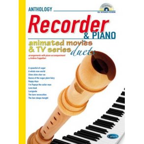 Animated Movies and TV Duets for Recorder And Piano