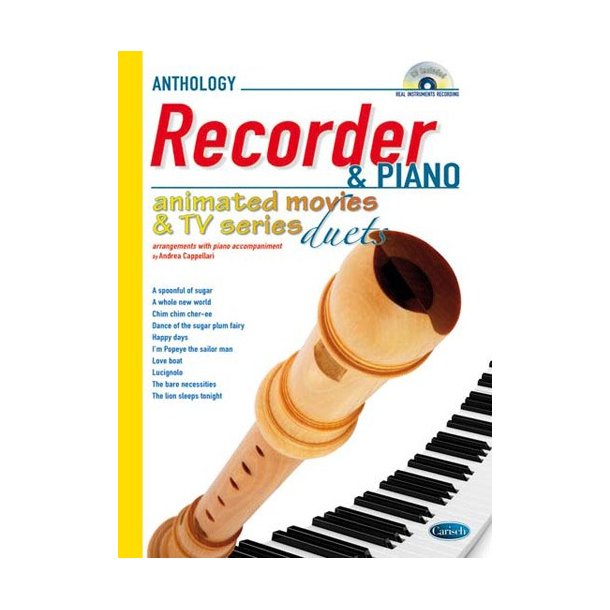 Animated Movies and TV Duets for Recorder And Piano