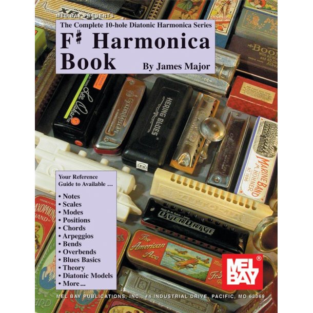 COMPLETE 10 HOLE DIATONIC HARMONICA SERIES F SHARP HARMONICA BOOK