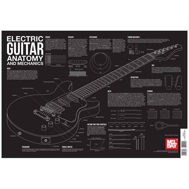 Electric Guitar Anatomy And Mechanics Wall Chart