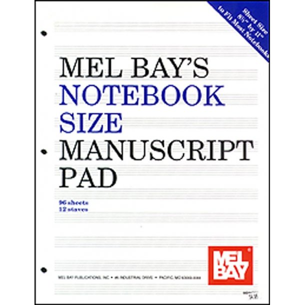 Notebook-Size Manuscript Pad 12-Stave
