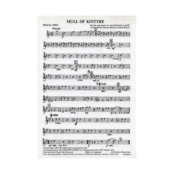 Mull Of Kintyre for Brass Band