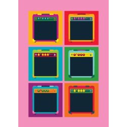 Pop Art: Amps - Greeting Card