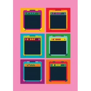 Pop Art: Amps - Greeting Card